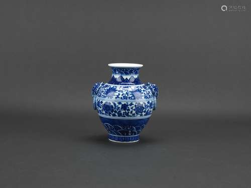 A blue and white 'lotus' vase