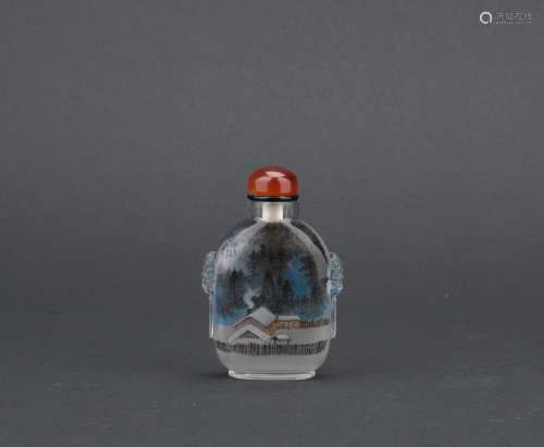 Su Fengyu: inside-painted 'landscape' crystal snuff bottle