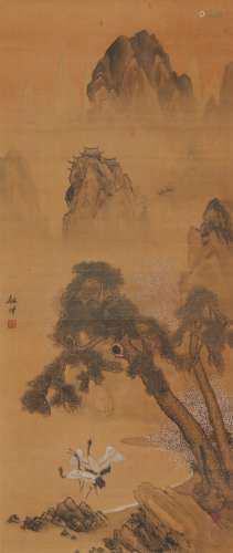 Gao Jianseng:color and ink on paper 'landscape' painting