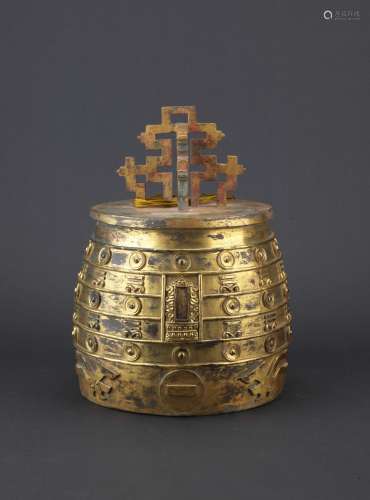 A large gilt bronze Imperial ritual bell