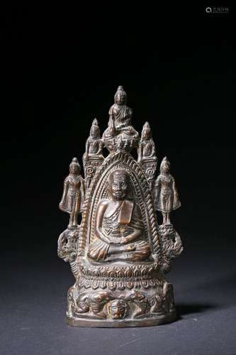 An Indian bronze cast buddha figure