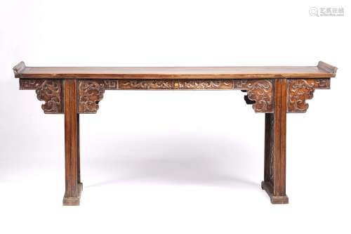 A Huanghuali recessed leg altar table