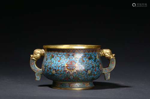 A gilt bronze cloisonne enamel gui censer