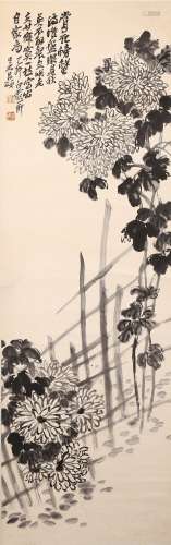 Wu Changshuo: Ink on paper 'chrysanthemum' painting