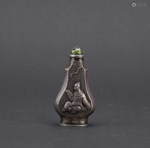 A bronze 'scholar' snuff bottle