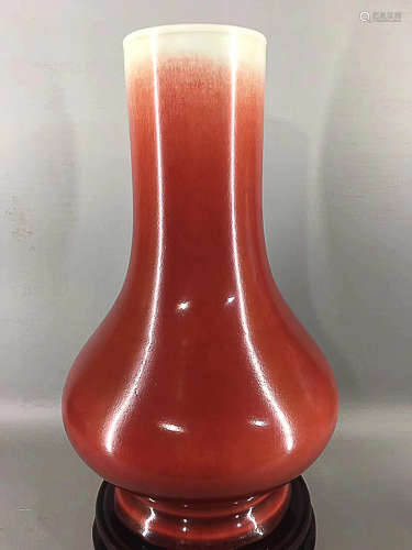 A QING DYNASTY RUBY RED VASE
