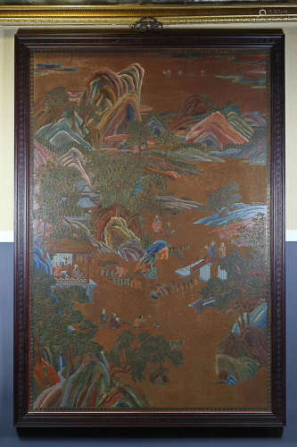 A LANDSCAPE AND FIGURE DESIGN HANGING SCREEN