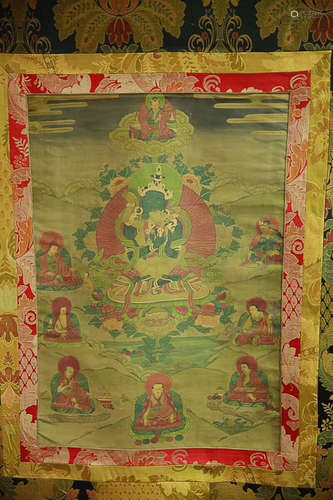 17-19TH CENTURY, A TIBETAN OLD THANGKA, QING DYNASTY