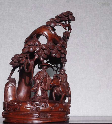 17-19TH CENTURY, A FIGURE DESIGN BAMBOO STATUE, QING DYNASTY
