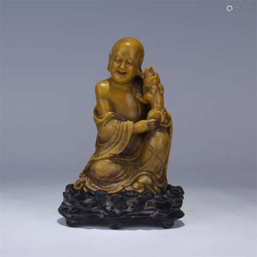 CHINESE TIANHUANG STONE SEATED LOHAN
