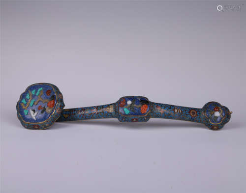 CHINESE CLOISONNE RUYI SCEPTER