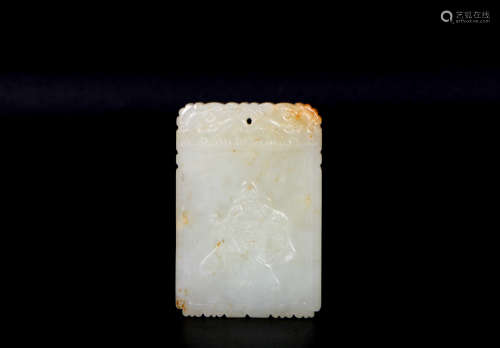 A chinese white jade plate