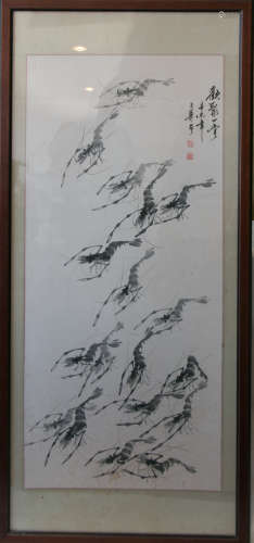 A roll of chinese ink wash painting on paper