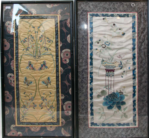 Two chinese embroiderys