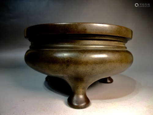 A qing dynasty bronze incense burner