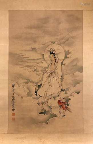 A chinese ink wash painting Xu Cao marked