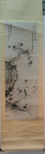 A roll of chinese watercolor paiting on paper