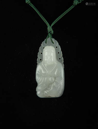 Chinese jade carved guanyin pendant