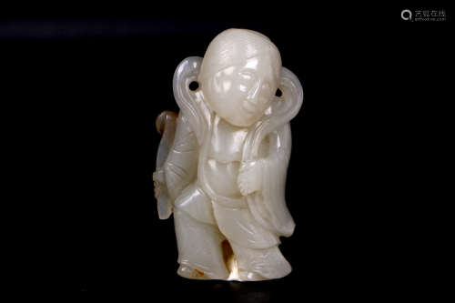 A chinese jade carved statue