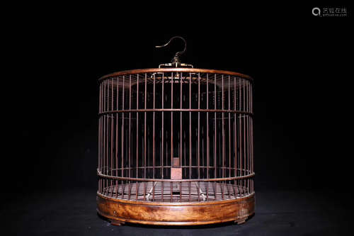 A WOOD BIRD CAGE