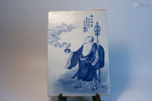 A BLUE AND WHITE LOHAN PAINTING PANEL