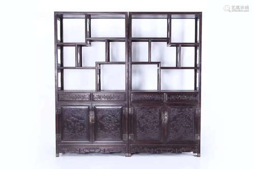 PAIR WOOD CABINET FURNITURE