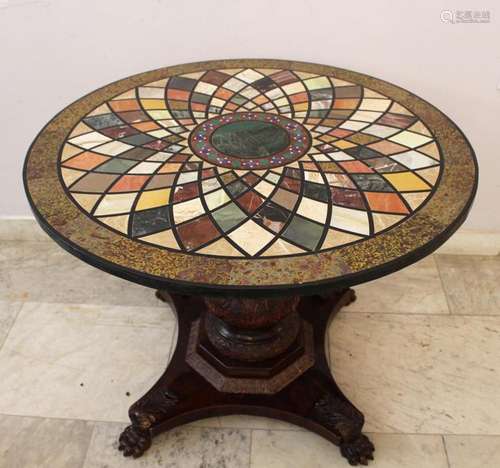 Italian Pietra Dura Hall Table