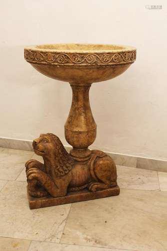 Large Italian Aqua Santa Bowl