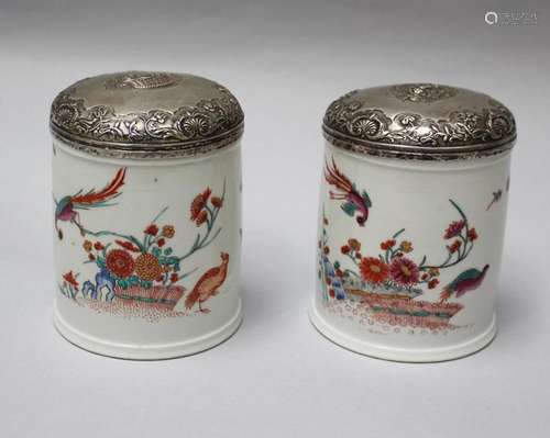 Pair of German Porcelain Containers