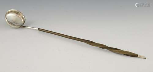 William IV silver punch ladle with whalebone twist