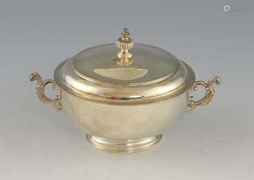 George V Britannia standard silver bowl and cover,