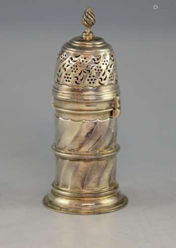 Victorian silver lighthouse sugar caster, with fla
