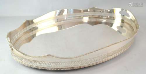Silver plated galleried tray, 60cm x 42cm