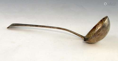 George III silver Old English pattern soup ladle,