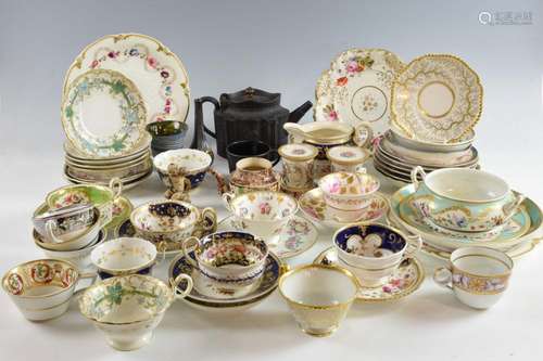 19th century tea wares and later including cups,