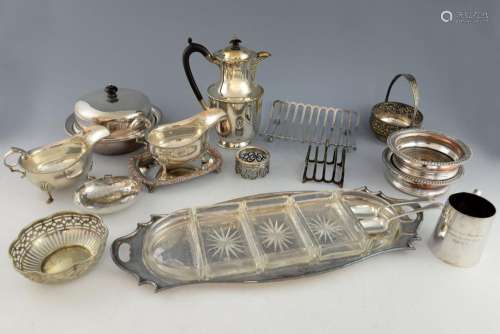 Large selection of silver plated wares, to include