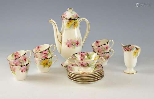 Early 20th Royal Doulton coffee-service, comprisin