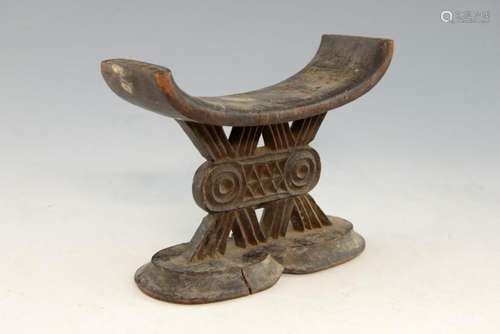 African carved wood headrest, possibly South Afric