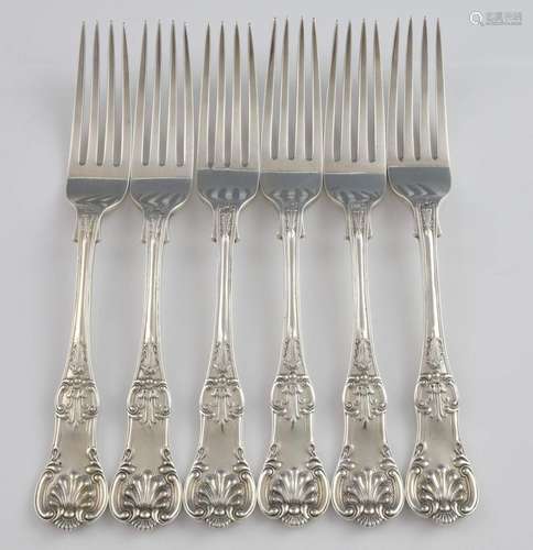 Six Victorian and Edward VII silver King's pattern