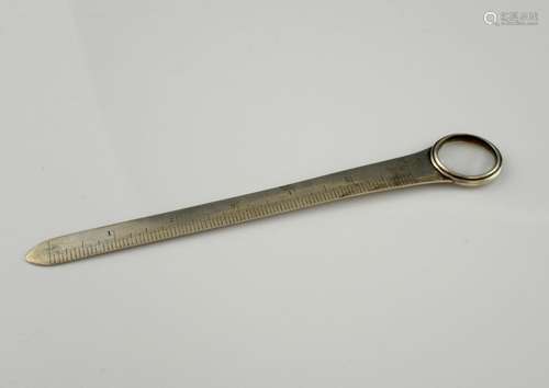 Edward VII silver combination letter opener, ruler