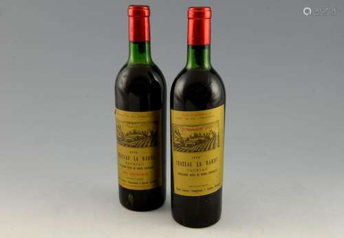 Two bottles of Chateau La Barde 1970 vintage Appel