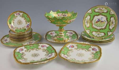 Coalport part dessert service painted with bouquet