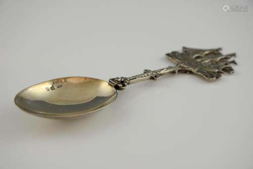 Continental silver presentation spoon, with elabor