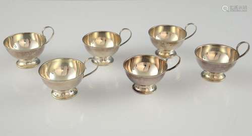 Modern Swedish set of six silver toasting cups, ea