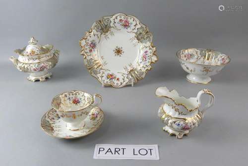 19th century Rockingham style part tea service pai