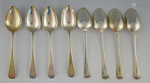 Set of six George IV silver Old English pattern ta