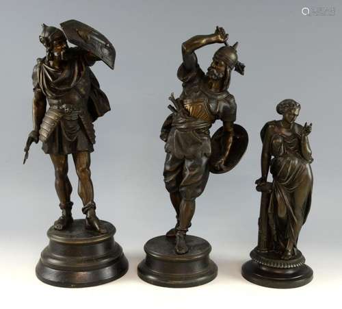 Pair of 19th Century Gothic Revival spelter figure