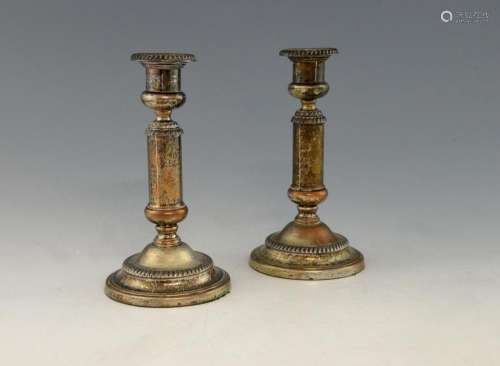 Pair of early 19th century silver plated telescopi