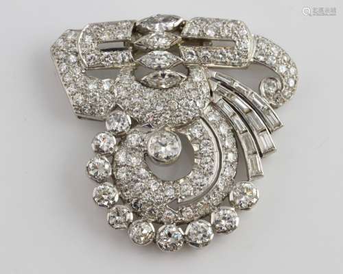 1940's diamond clip brooch, the principle diamond
