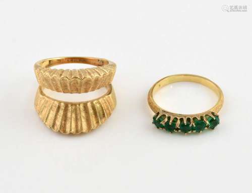 Vintage 1970's, two rings, designed to be worn as